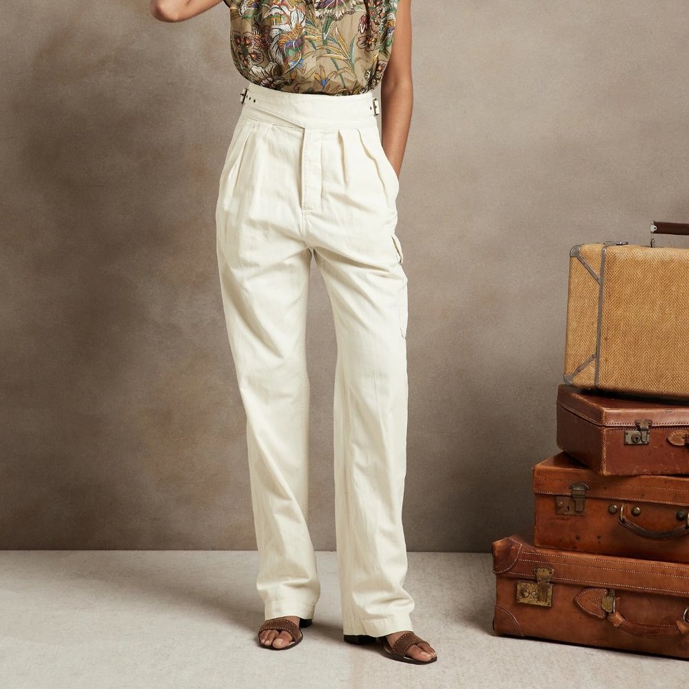 Banana Republic Heritage Explorer Linen Cotton Wide Leg Pant